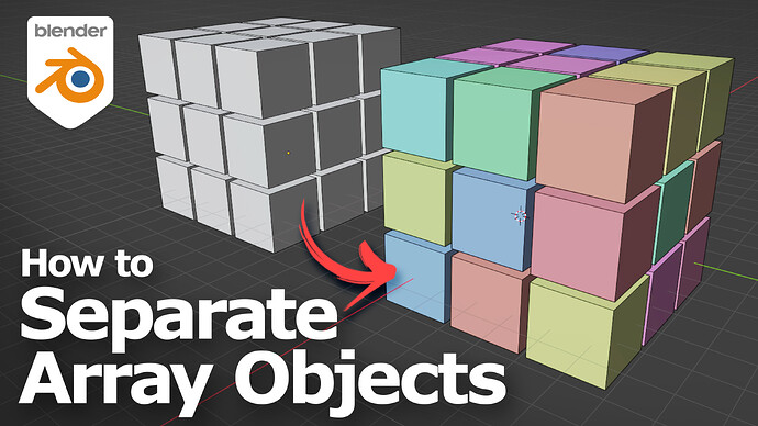 Blender Array Modifier and Separate Array Objects YT