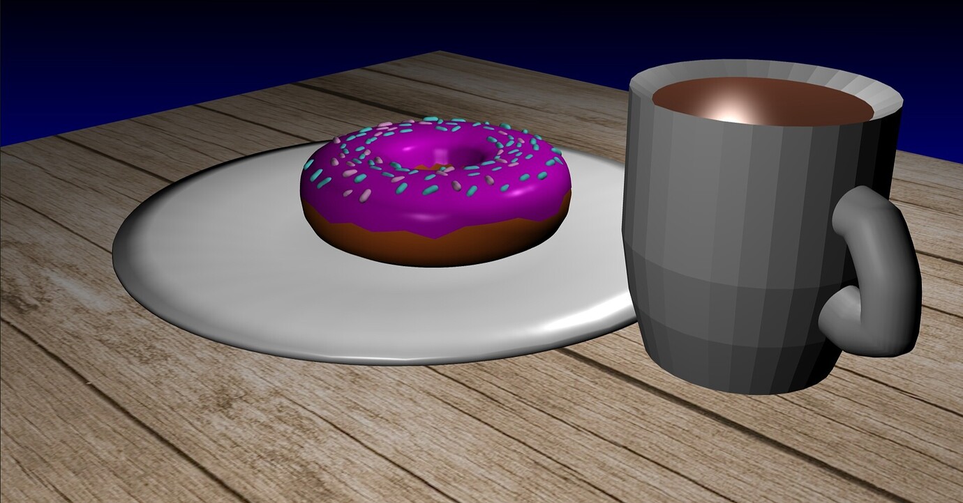 free blender models donut and coffee