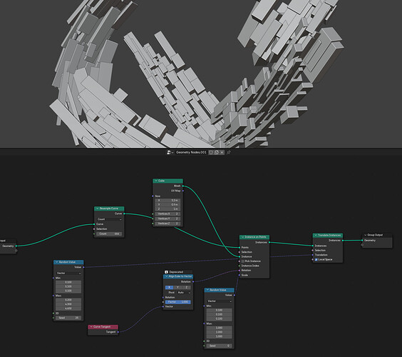 GeoNodes multi Deforme along a curve - Modeling - Blender Artists Community