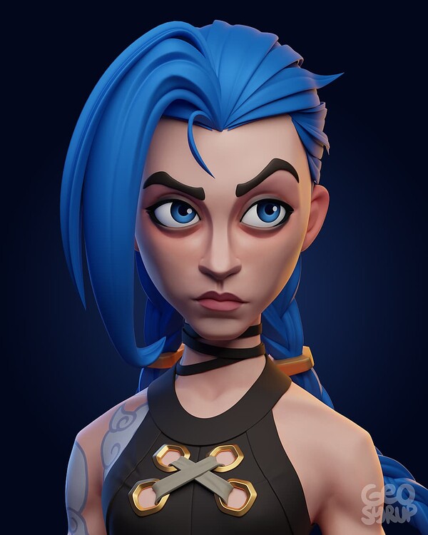 Powder/Jinx From Arcane (Stylized Sculpt) - Finished Projects - Blender ...