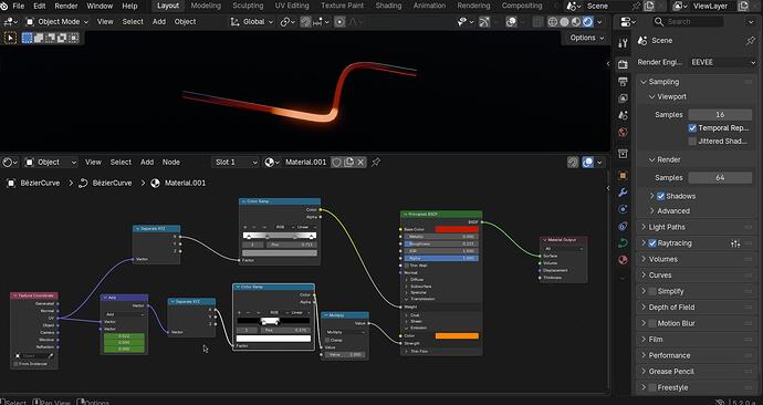 Animating Moving Light Inside a Cord - Materials and Textures - Blender ...