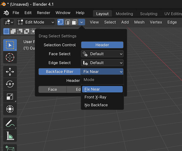 backface modes