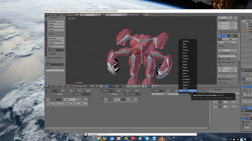 Armature Actuator in the Logic Blocks - Game Engine Support and ...