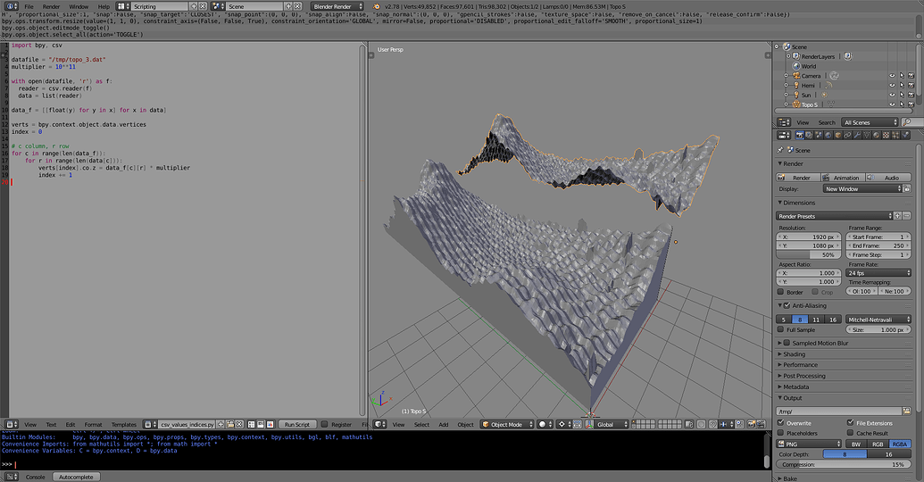 Surface (Matlab) to 3d model - Modeling - Blender Artists Community