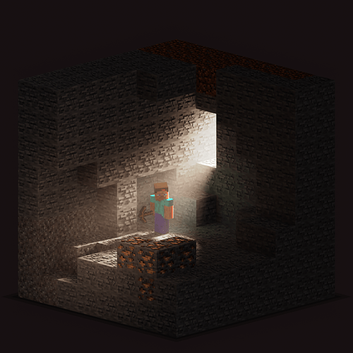 Cave Minecraft Fanart - Finished Projects - Blender Artists Community