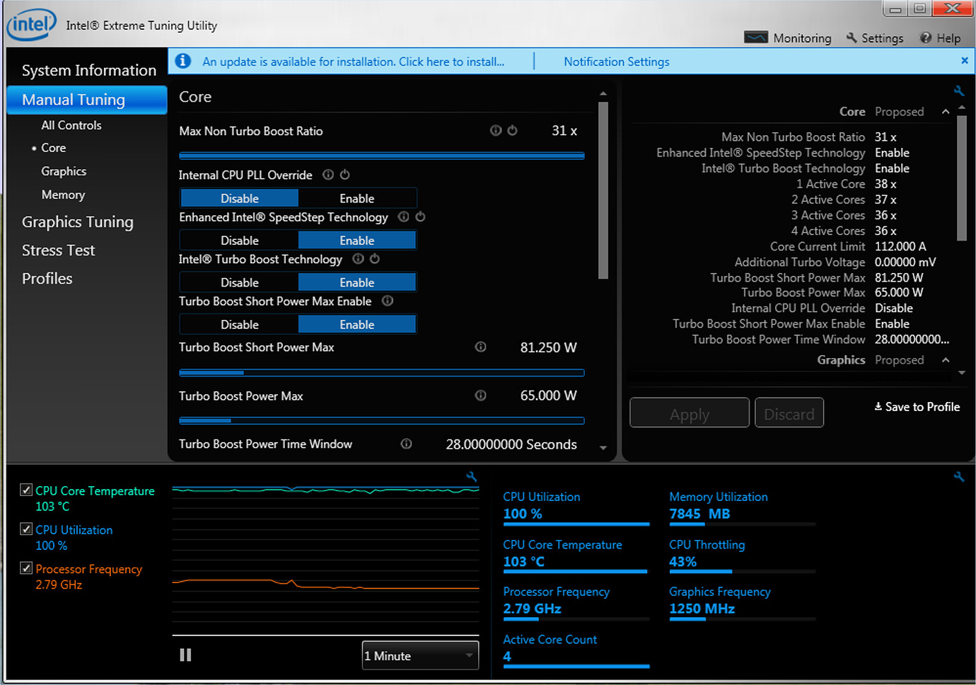 intel extreme tuning utility service