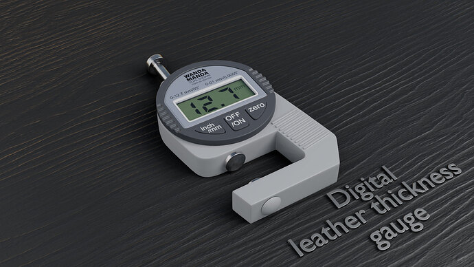 Digital leather thickness gauge