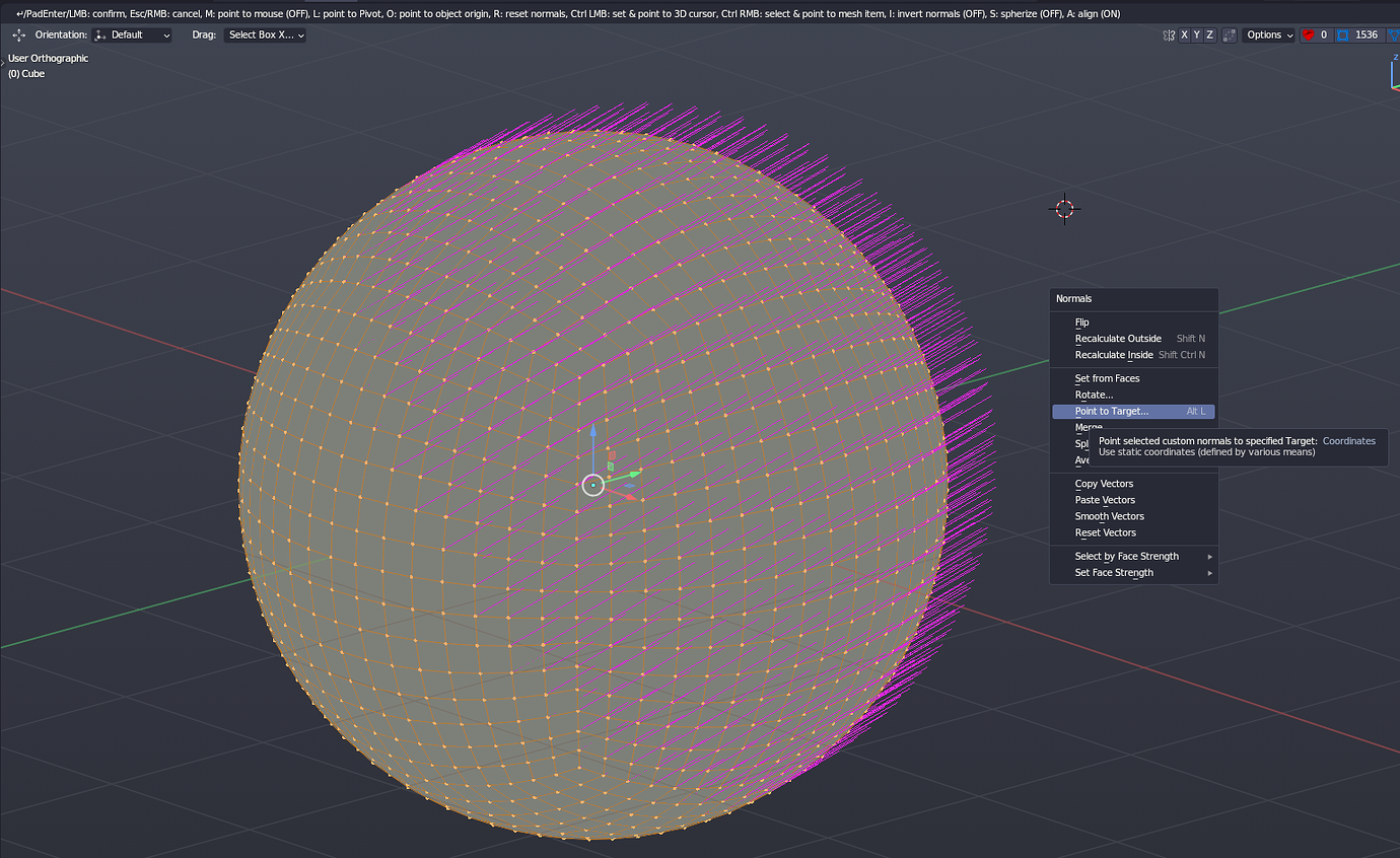 Align Face Normals to 3D Cursor? - Modeling - Blender Artists Community