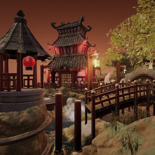 Blender 3  Unreal Engine 5  Oriental Imperial 3D Environment  Game Design HighRes3