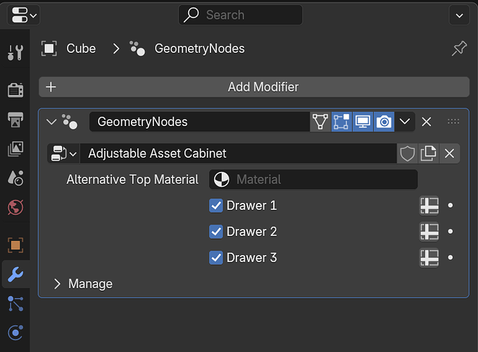 Default material is used UNLESS an alternative material is specified in ...