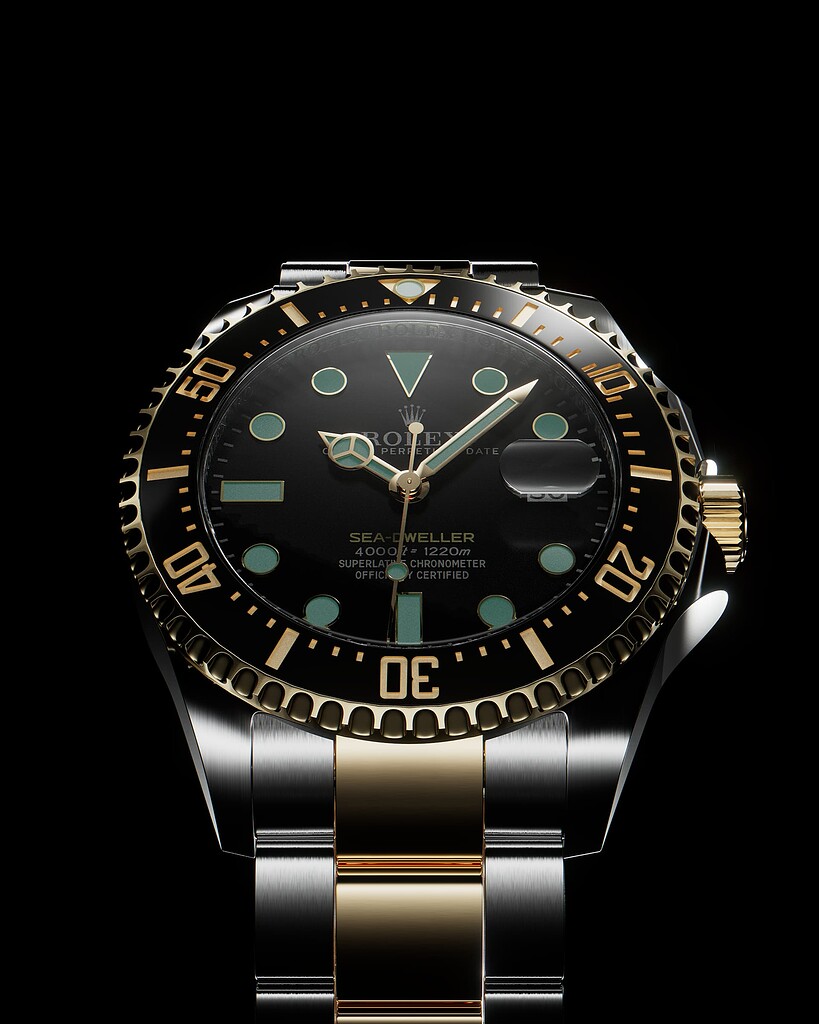 Rolex Sea Dweller Gold - Finished Projects - Blender Artists Community
