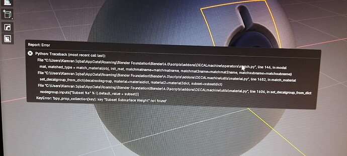Discussion of error while using decal machine - Python Support ...