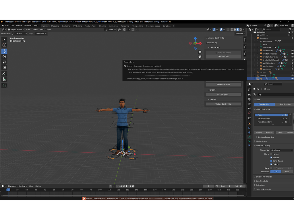 Python error occured when i go to make control rig - Animation and ...