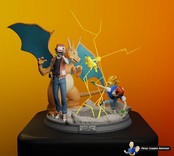 Pedro Correia Artwork - Patreon Project 3 - Pokémon - Render 1 - Stamped