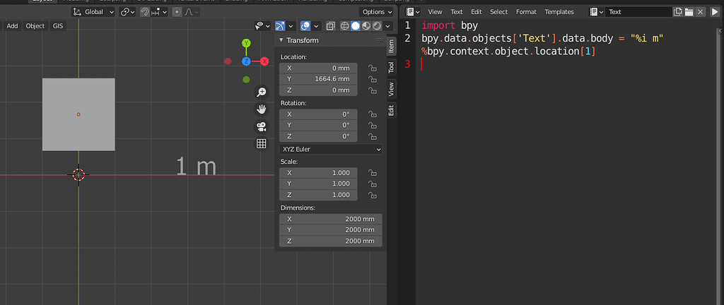 Link object location to a text content - Python Support - Blender ...