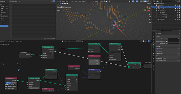 Geonodes: How to get distance between points made of instances ...