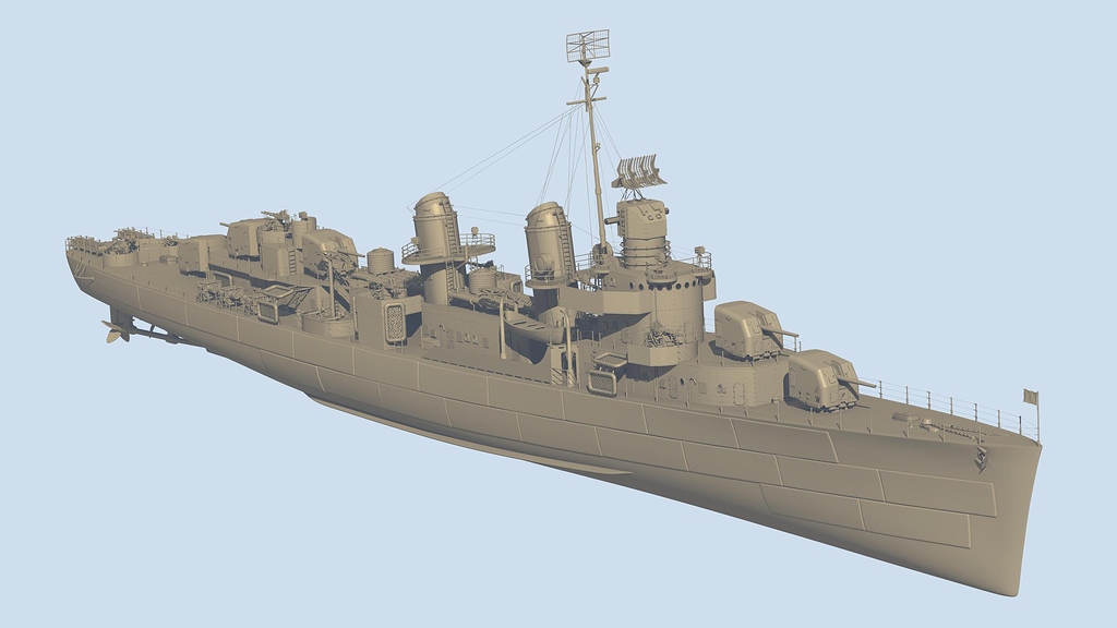 Fletcher Class Destroyer Finished Projects Blender Artists Community