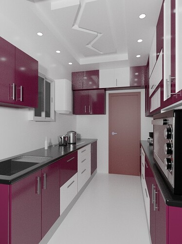 Purple Kitchen  Render