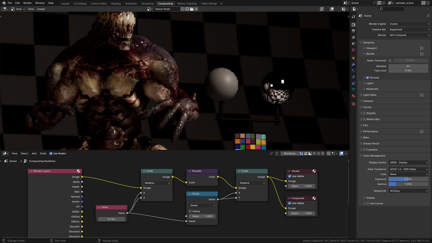 Dithered look on compositor - Compositing and Post Processing - Blender ...