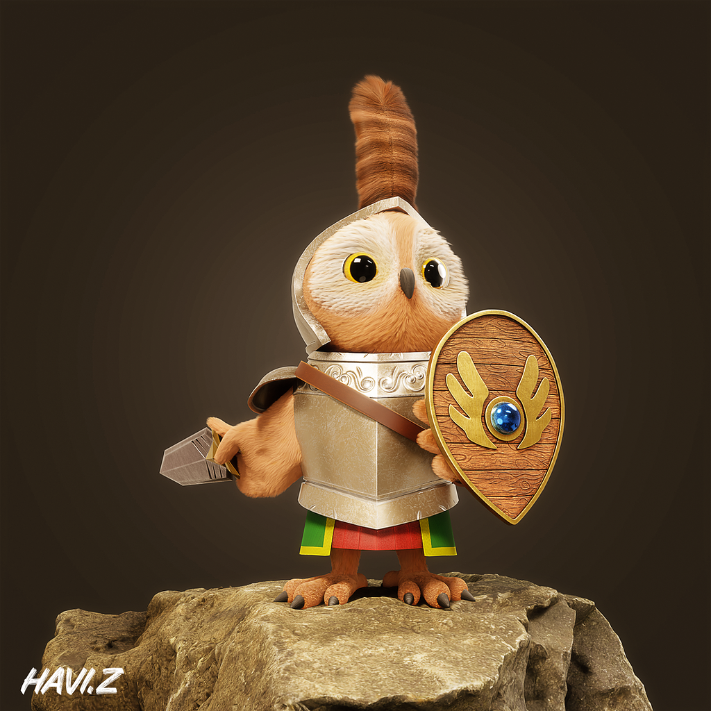Stylized Owl Knight - Finished Projects - Blender Artists Community