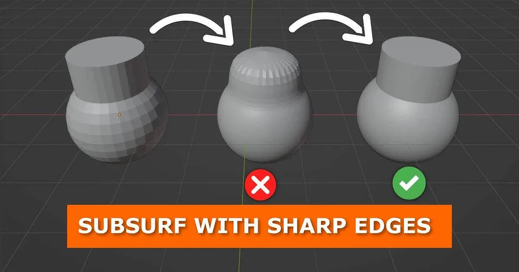 How To Maintain Sharp Edges When Using Subdivision Surface Modifier In ...