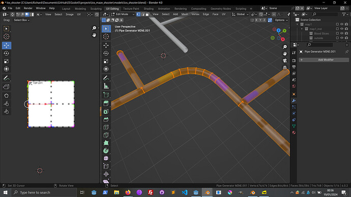 Is there a way to set the UV map of say a pipe generated in Geometry ...