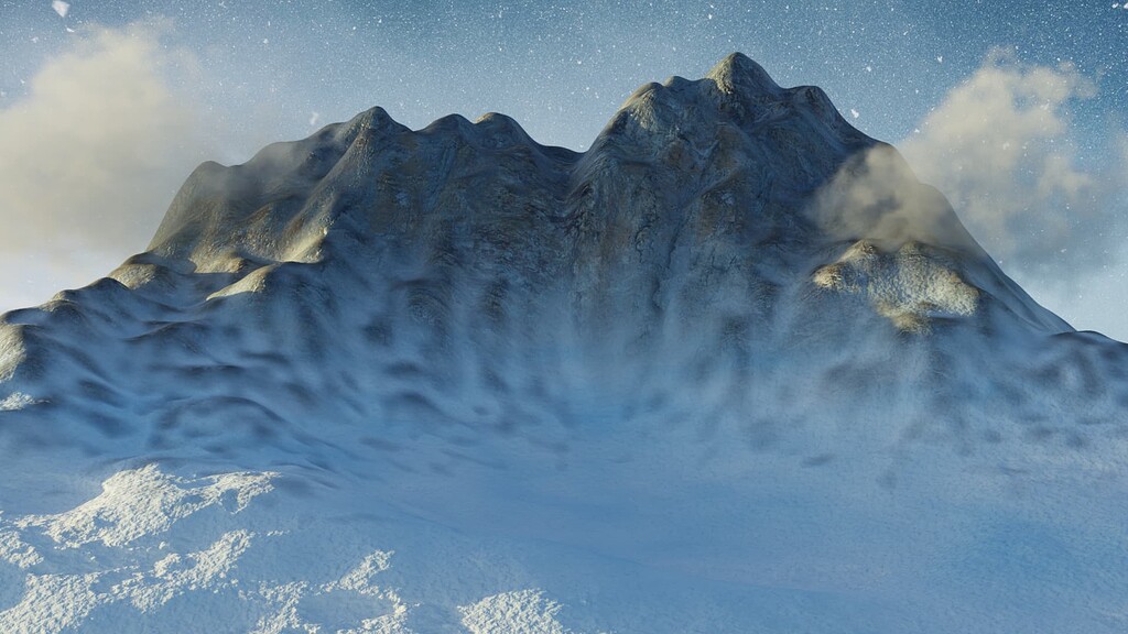 Snowy terrain - Finished Projects - Blender Artists Community