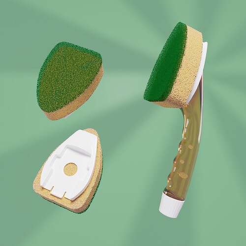 Cycles render, product promo of a sponge wand