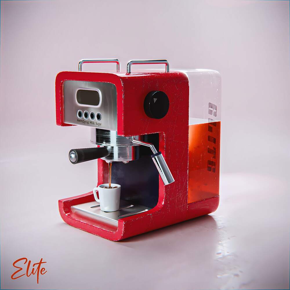 The Stylized Coffee Machine - Testing fluid simulations - Finished ...