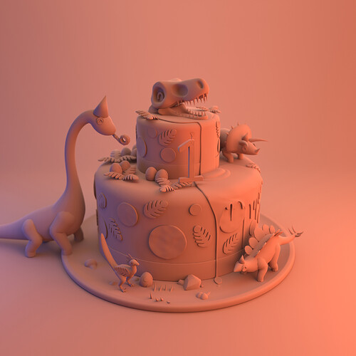 cake-render-clay