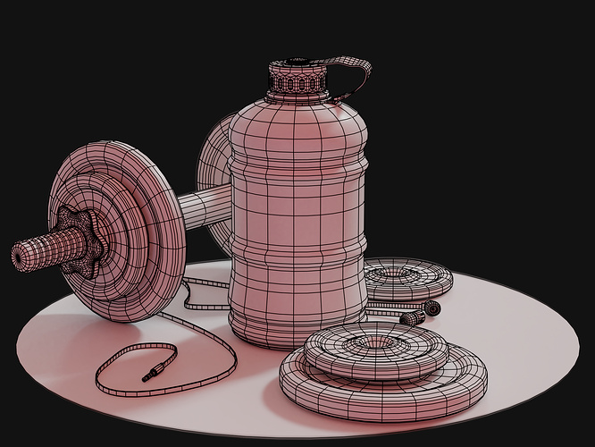 clay wireframe render still