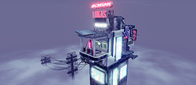 Cyberpunk Stylized Environment Blender 3 to Unreal Engine 5_High Res 7
