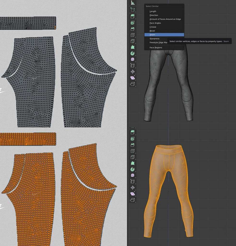 Seam Modelling Problem: Select Similar > 'Seam' selects all, not just seam - Modeling ...