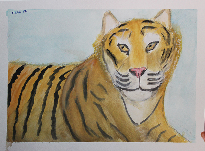 Tiger Gouache Painting