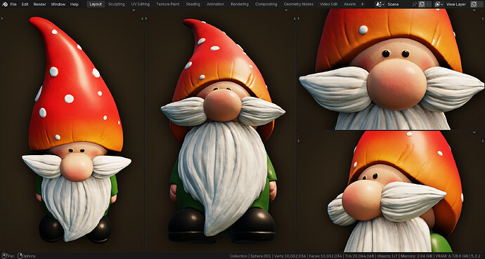 Cute Garden Gnome Character Sculpt 18