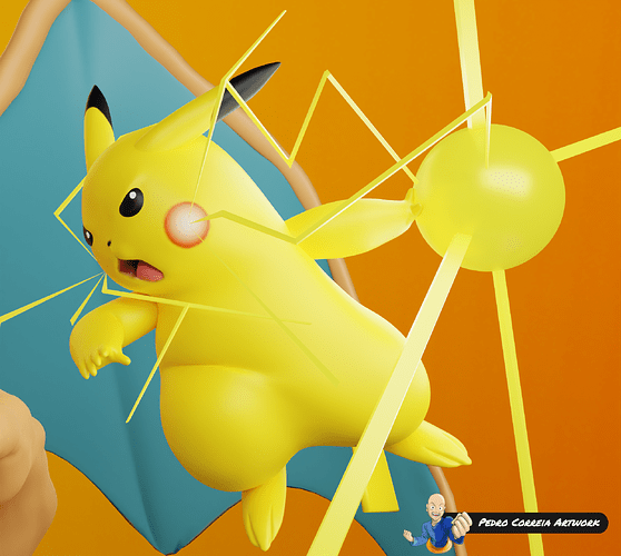 Pedro Correia Artwork - Patreon Project 3 - Pokémon - Render 3 - Stamped