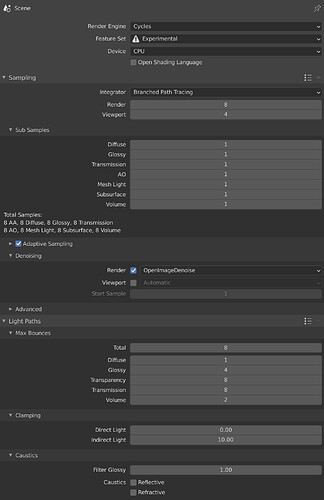 Cycles render settings