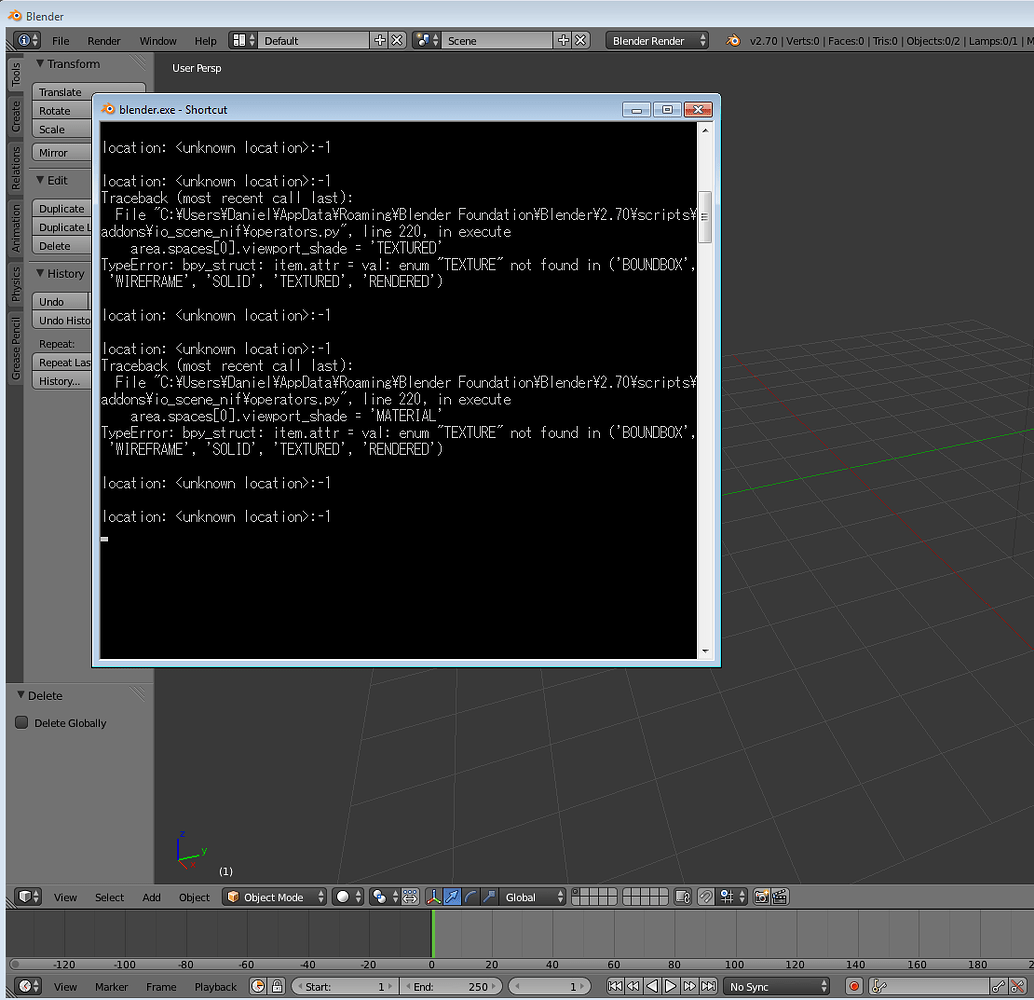 blender error importing nif - Basics & Interface - Blender Artists ...