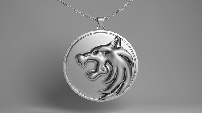 3D Witcher Wolf Medallion