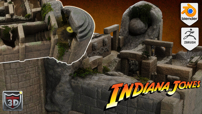 How I Created Indiana Jones Raider of The Lost Ark Fan Art in Blender 3 (Fully Animated)_Main Landscape