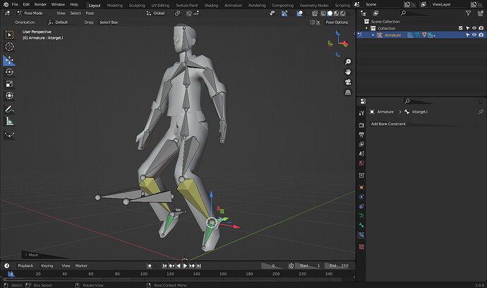 I followed this tutorial for rigging, but the legs wont move on my one ...