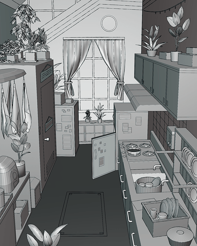 Detailed anime room matcap