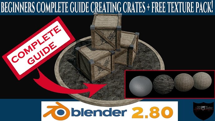 Blender 2 8 Creating Crates Beginners Full  Free Materials Pack main youtube image