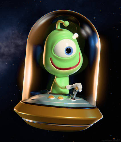 metin-seven_npr-3d-comic-artwork-illustration_space-alien-ufo