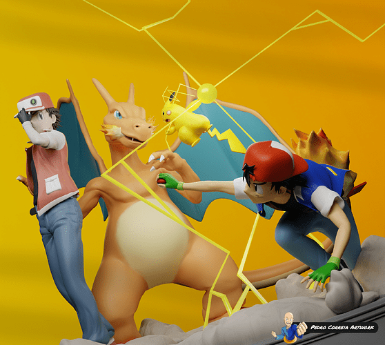 Pedro Correia Artwork - Patreon Project 3 - Pokémon - Render 2 - Stamped