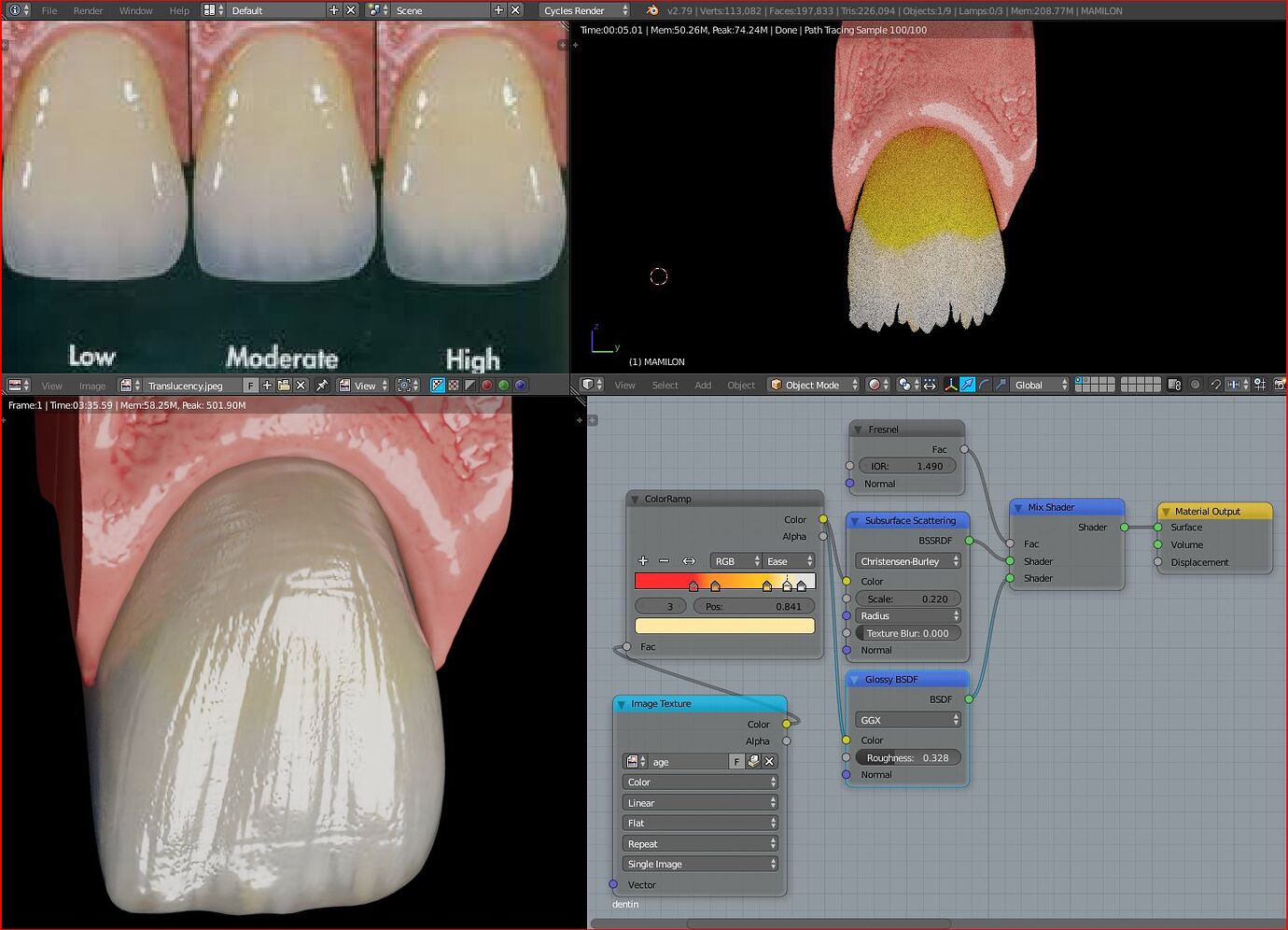 SSS teeth shader - Blender Tests - Blender Artists Community