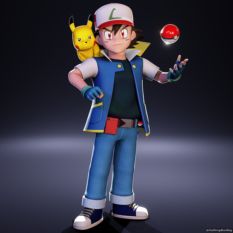 Ash Ketchum & Pikachu FanArt - Finished Projects - Blender Artists ...