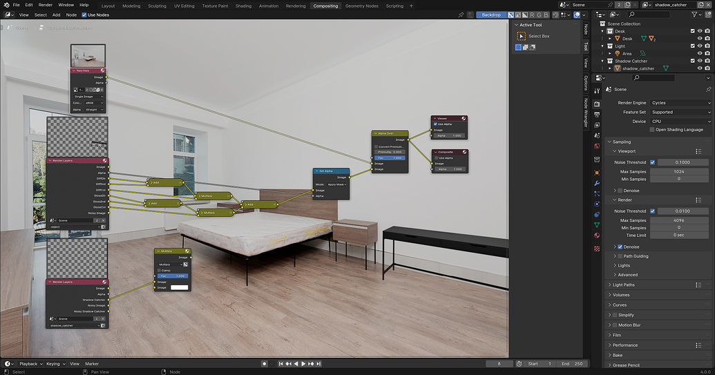 How to combine the shadow catcher pass with the rest of my render ...
