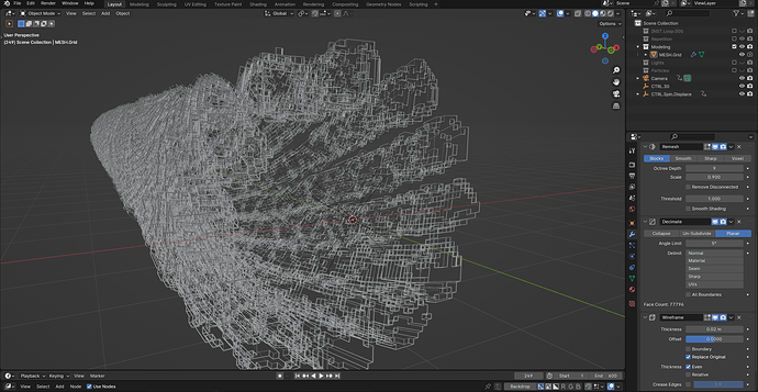 Decimate and WireFrame