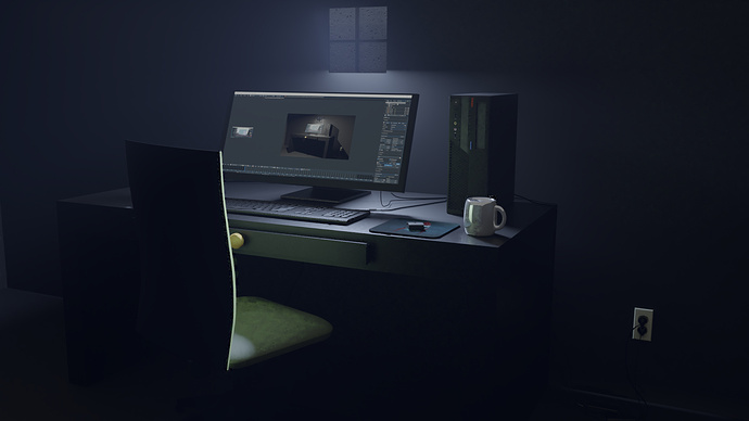 Desk and room